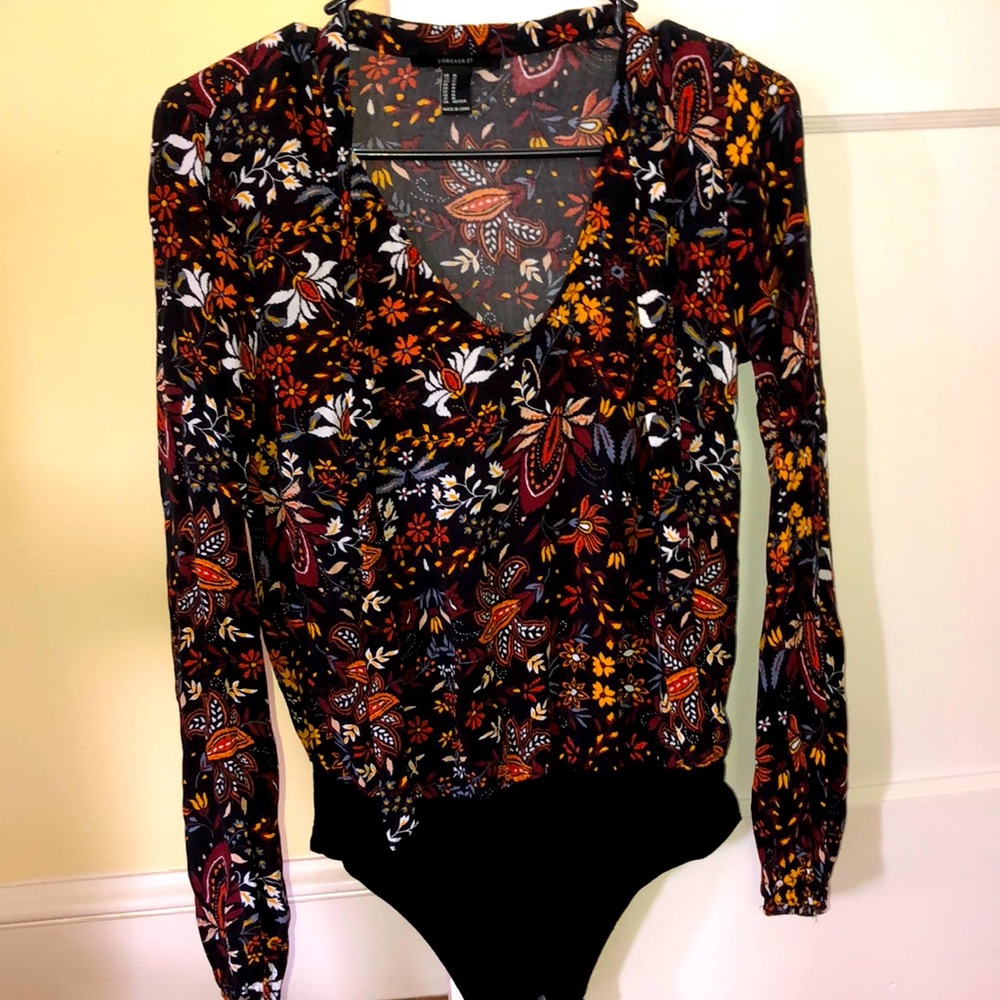 Fall colored long sleeved body suit
